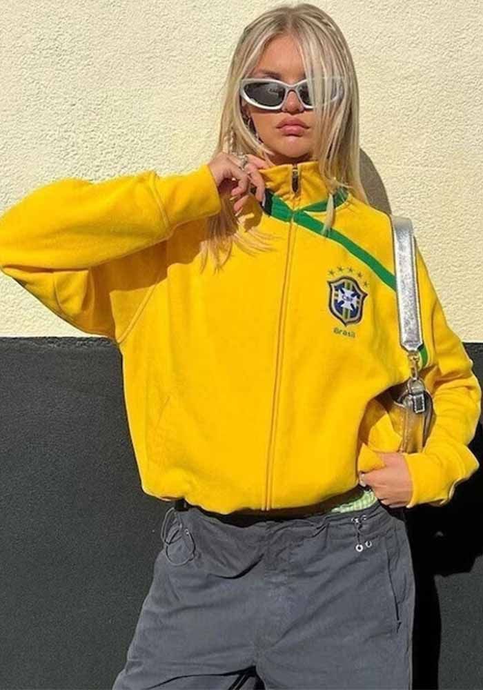 Sweatshirt de football loose pour femmes