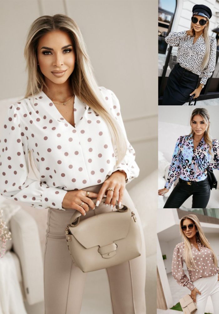 Chemise à col en V à manches longues pour femmes en automne