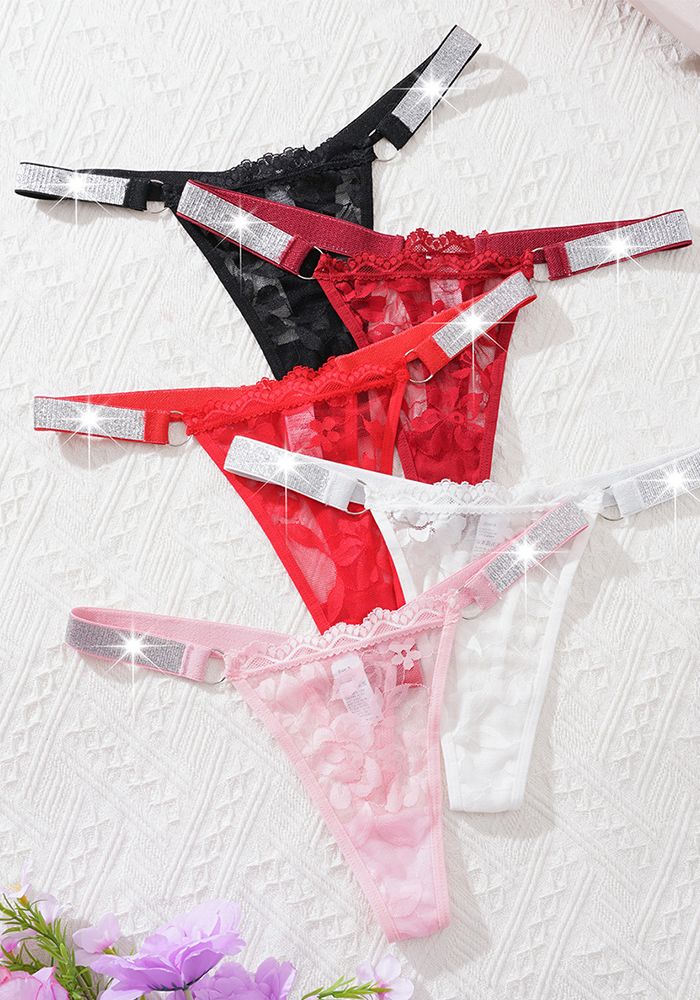 String Femme En Dentelle Taille Basse Fin Confortable Sans Couture