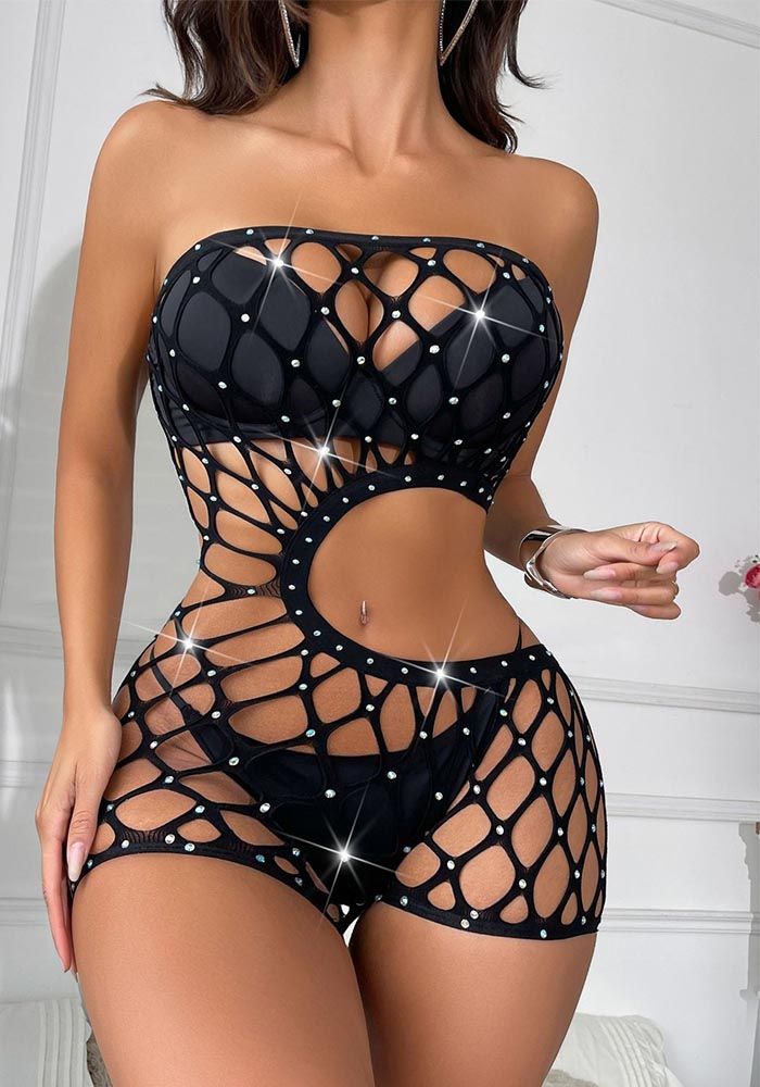 Combinaison Lingerie Sans Bretelles Avec Perles Pour Femmes