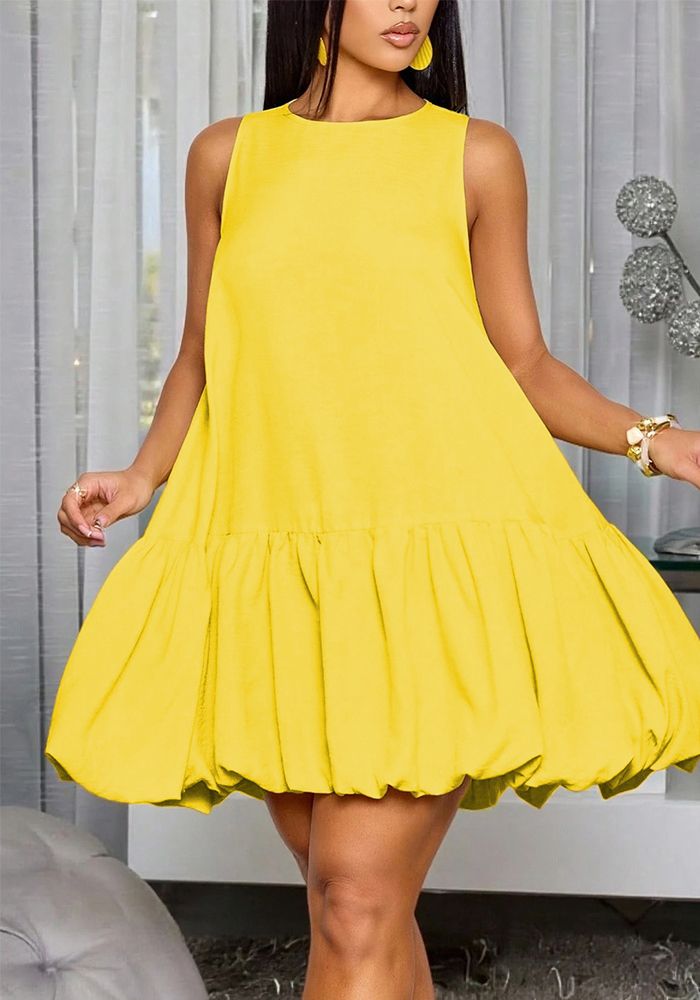 Robe Tulipe Sans Manches d'Été pour Femmes