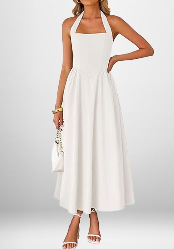 Robe à dos nu à bretelles larges pour femmes - Chic de printemps