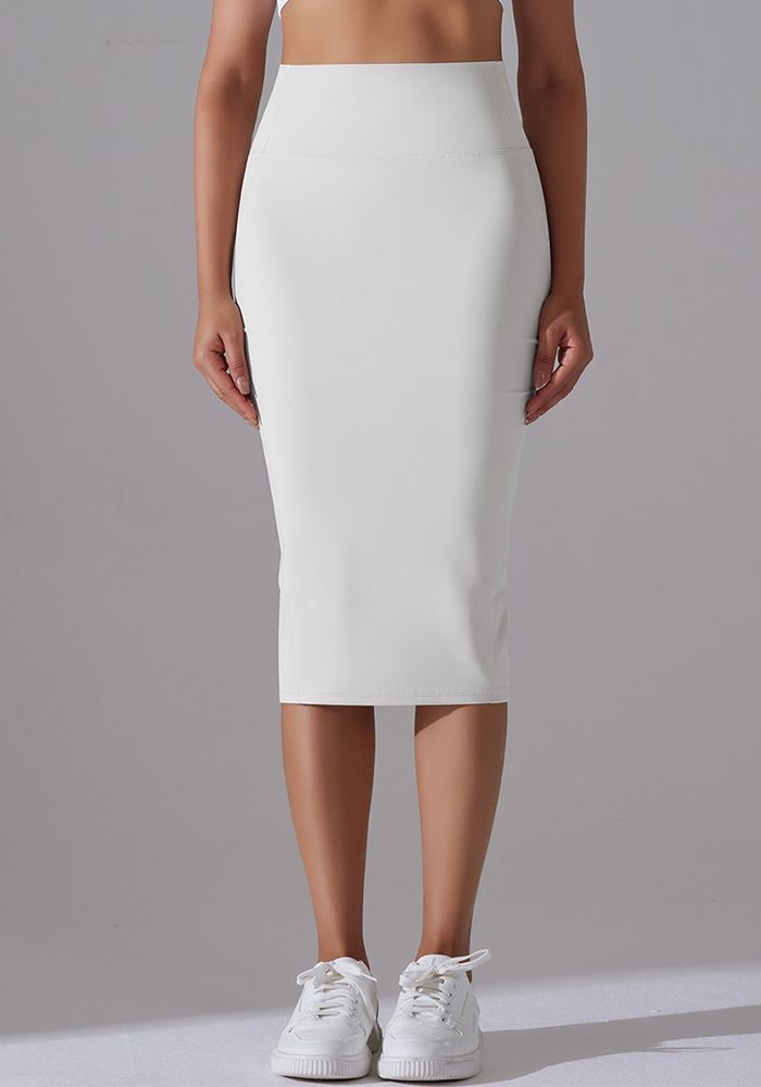 Jupe de sport fendue haute taille pour femmes