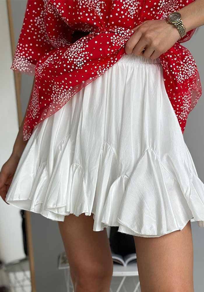 Jupe Plissée Irregulière Élégante Femme en Ruffle d'Été