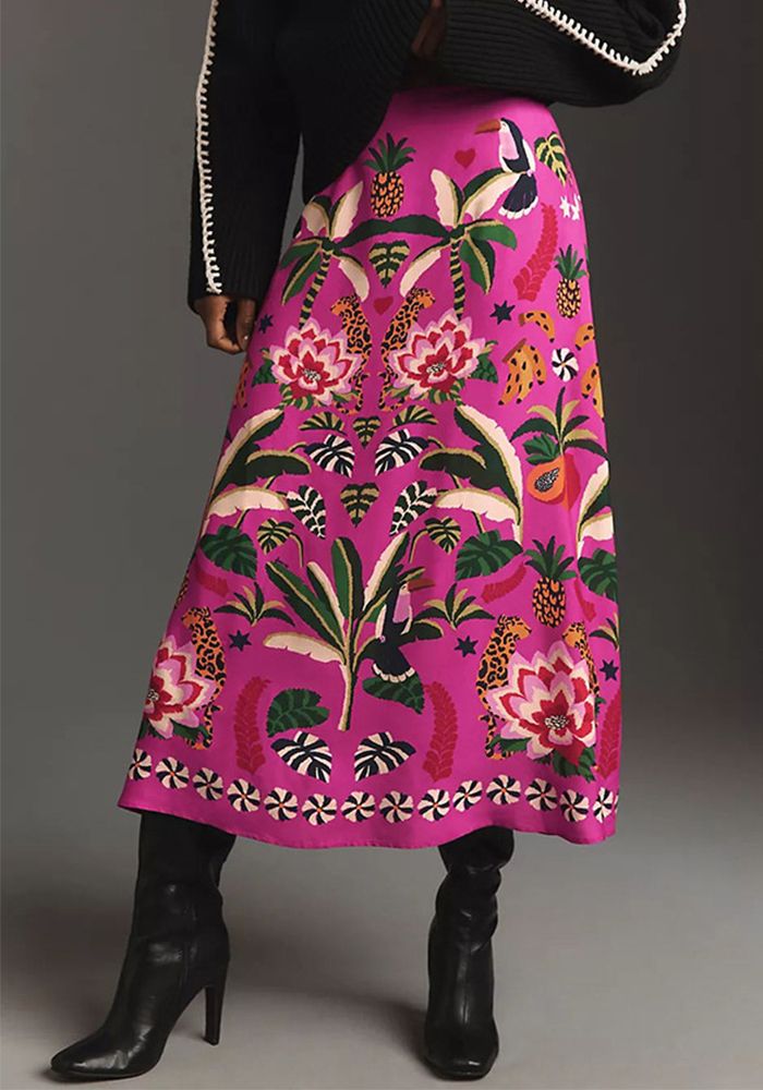 Jupe Vintage Imprimée Printemps Femme