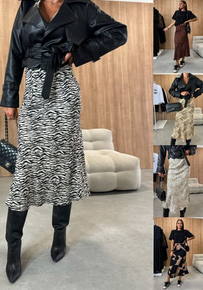 Jupe Femme Imprimée Slim Fit Taille Haute Mode Automne