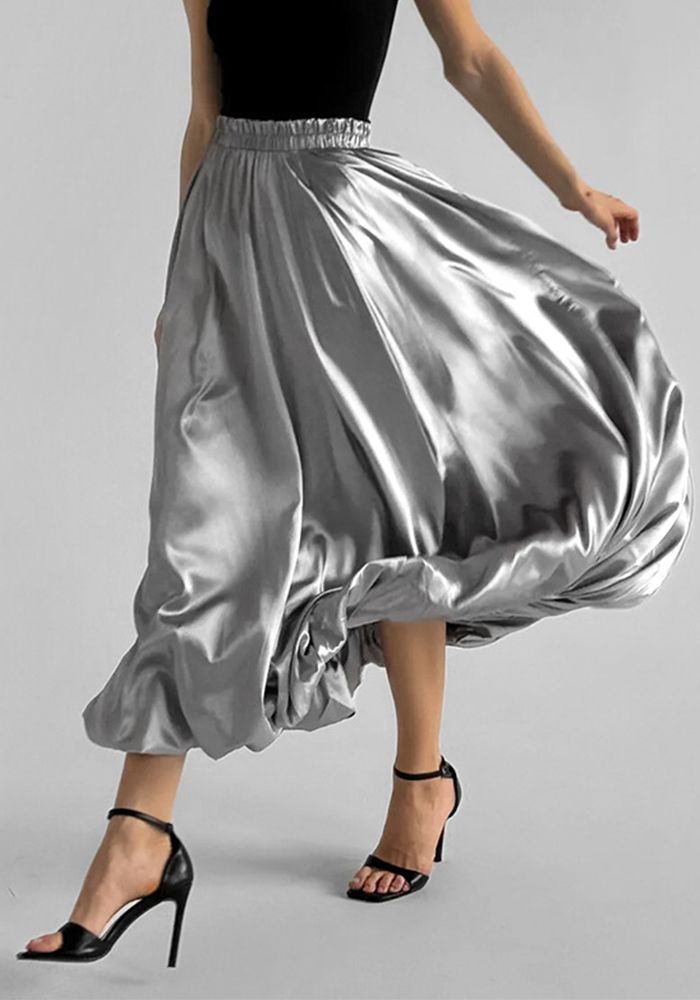 Jupe Longue Bouffante Taille Haute Femme Mode Automne
