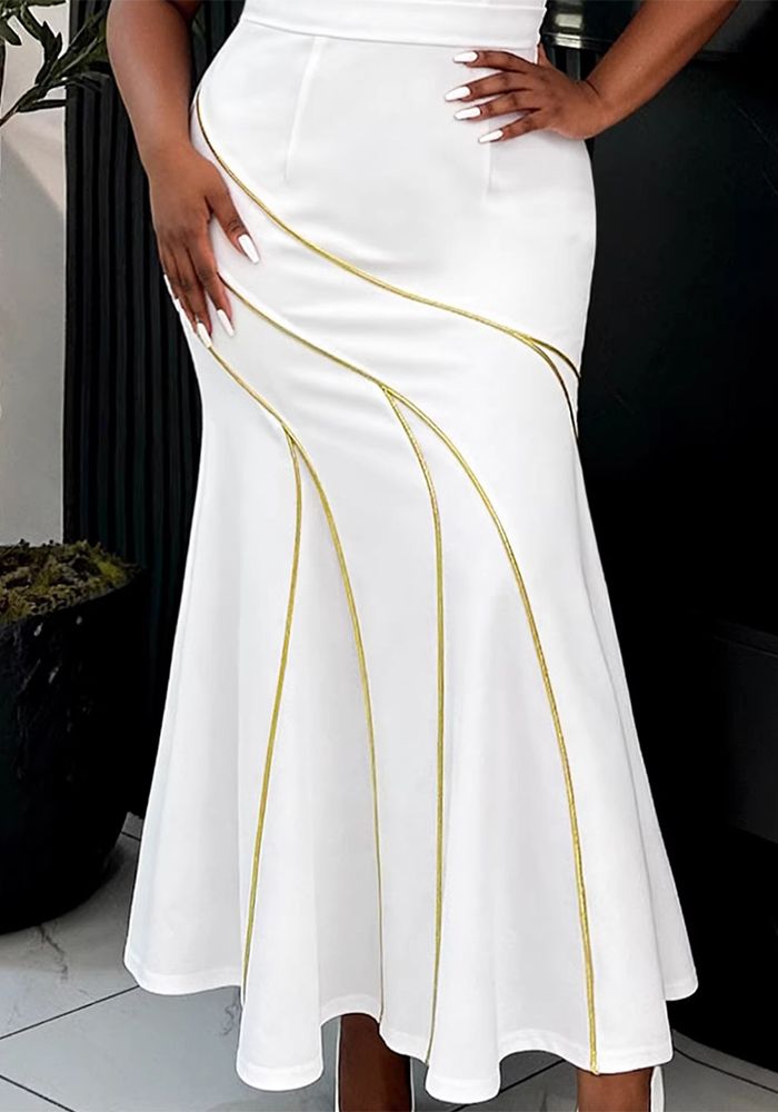Jupe Fishtail Blanche Élégante pour Femmes