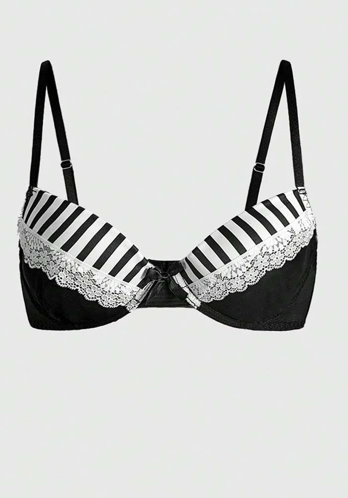 Soutien-gorge en dentelle pour femmes avec armatures et motifs de notes de musique