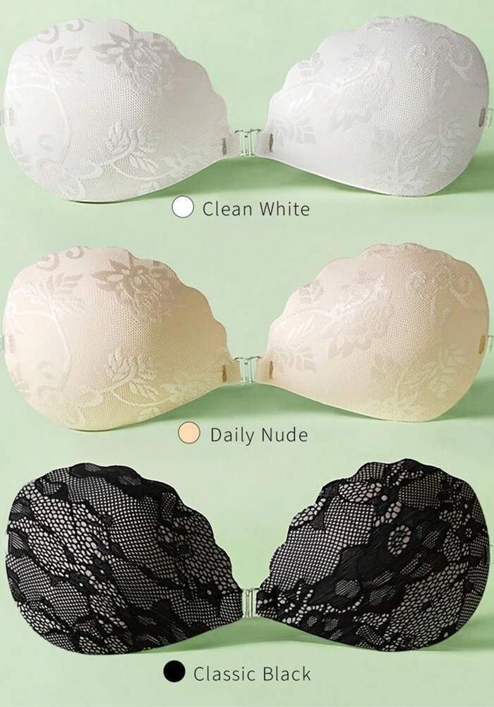 Soutien-gorge en dentelle push-up à forme de coquille avec bretelles invisibles respirantes pour femmes