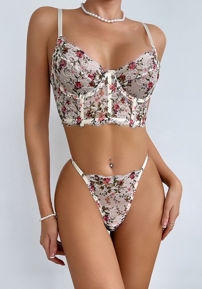 Ensemble de Soutien-Gorge à Armatures Rétro Ouleina pour Femmes