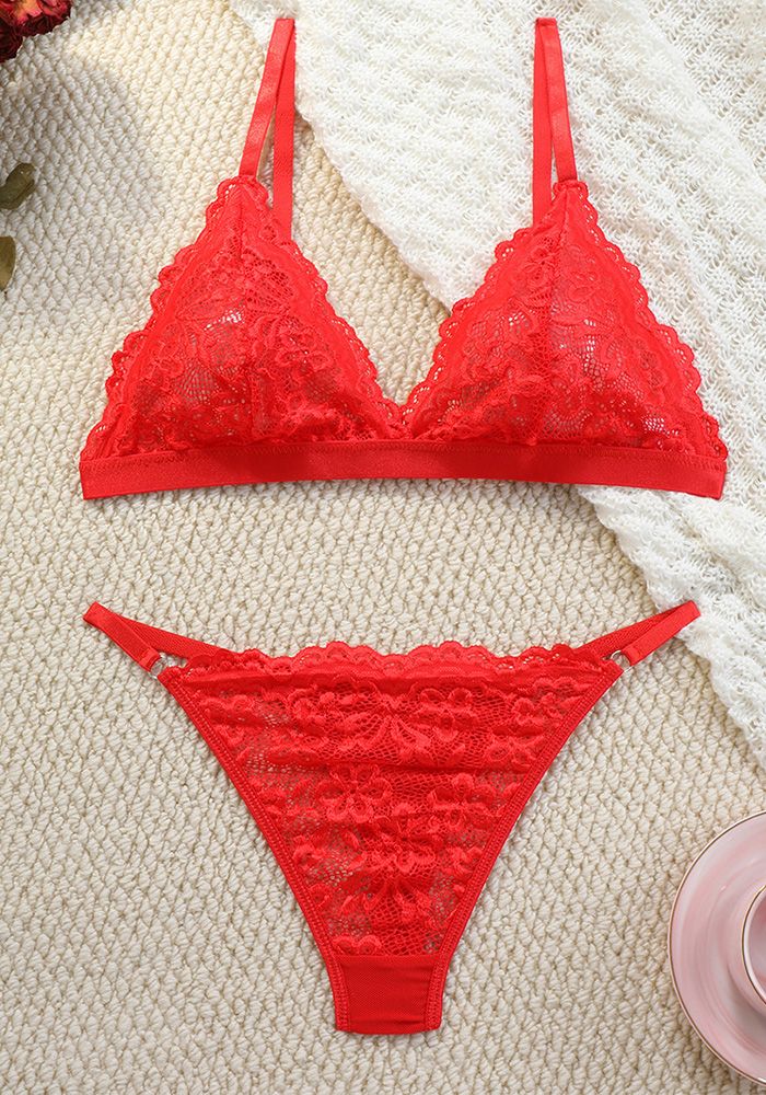 ensemble de lingerie en dentelle pour femmes Soutien-gorge en dentelle Culottes Ensemble de lingerie
