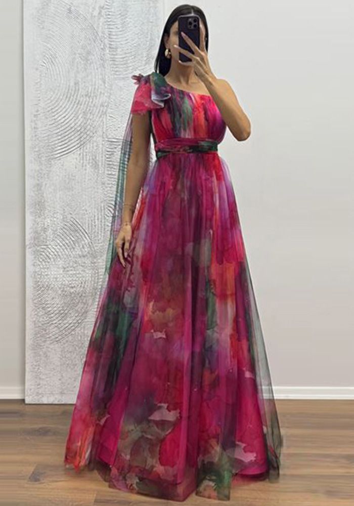 Robe à Bretelles Imprimée en Maille Casual d'Été pour Femmes