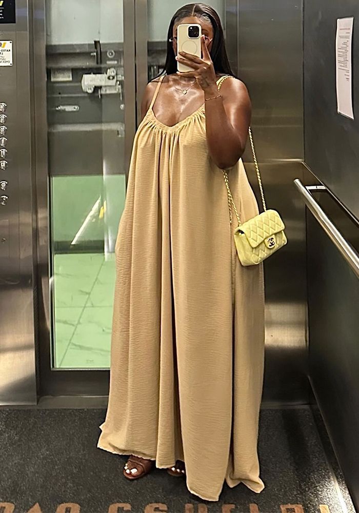 Robe Maxi Décontractée à Bretelles V-Cou pour Femmes en Été