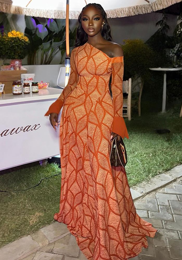 Robe Maxi A-Ligne Chic Femme à Épaules Dénudées Froncée