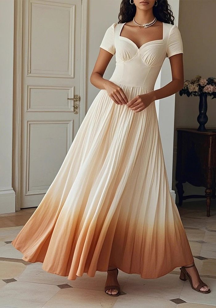 Robe Longue Chic Élégante à Volants
