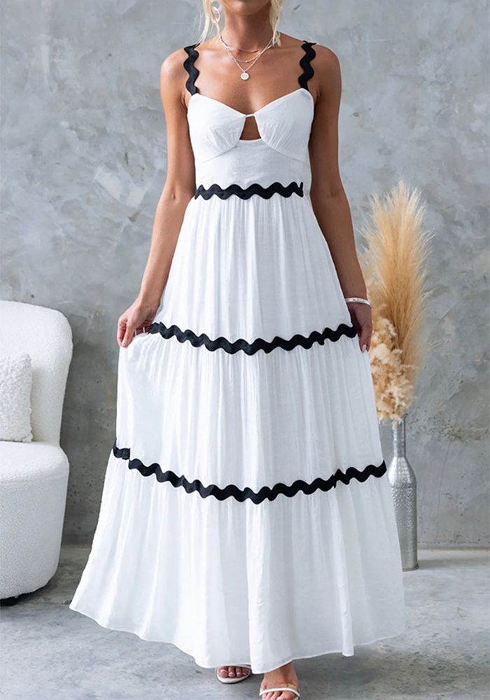 Robe Patchwork à Bretelles en Dentelle pour Femme
