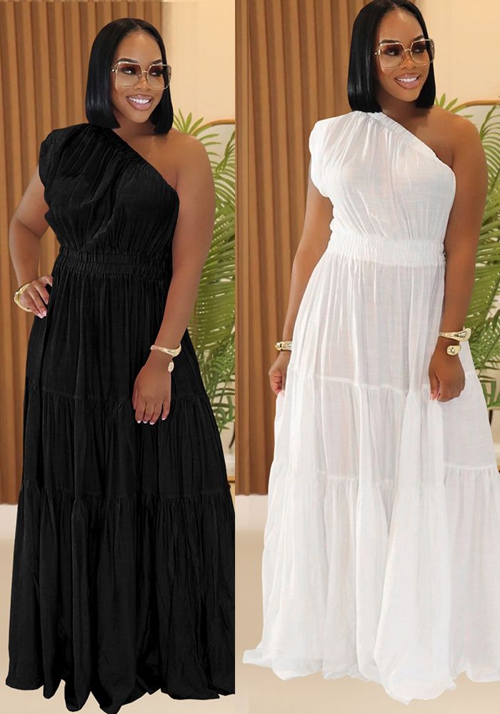 Robe Longue Slim Fit Chic Sans Épaules