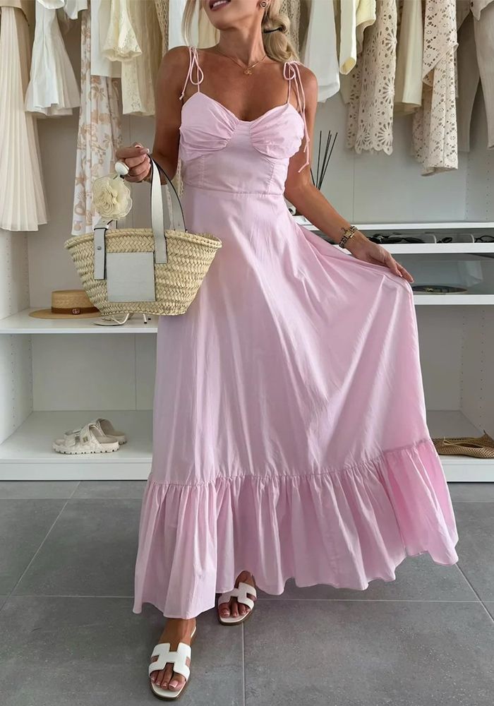 Robe dos nu à halter d'été pour femmes