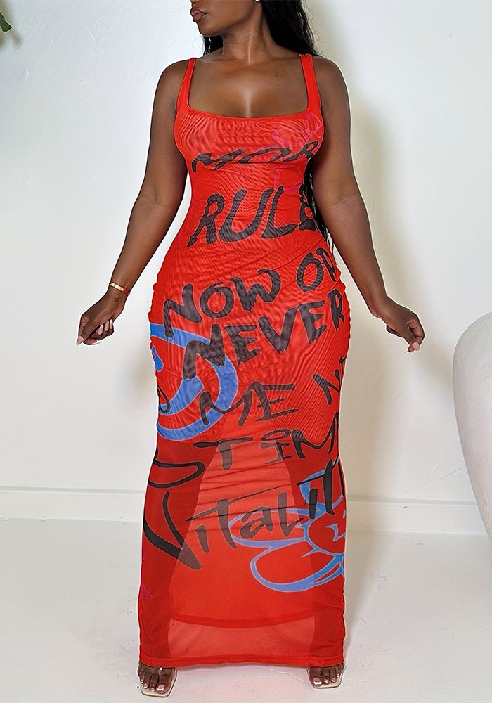 Robe Maxi en Maille à Encolure Carrée Décontractée pour Femmes en Été