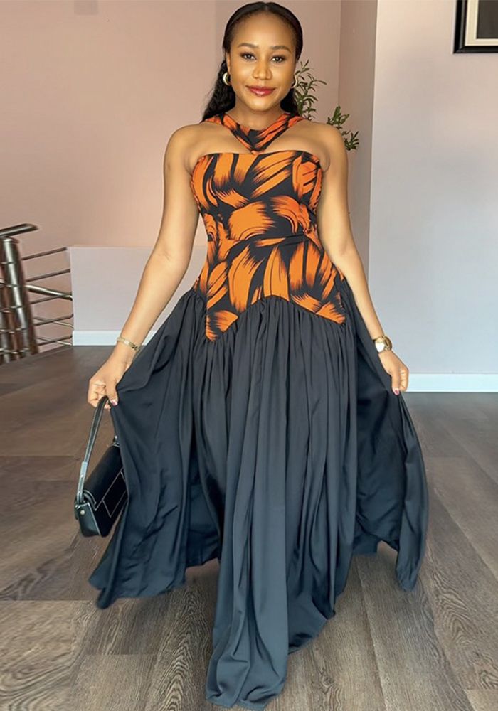 Robe plissée sans manches à col en V pour femmes en été