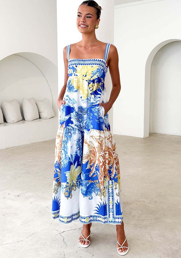 Robe Maxi à Imprimé Vacances d'Été