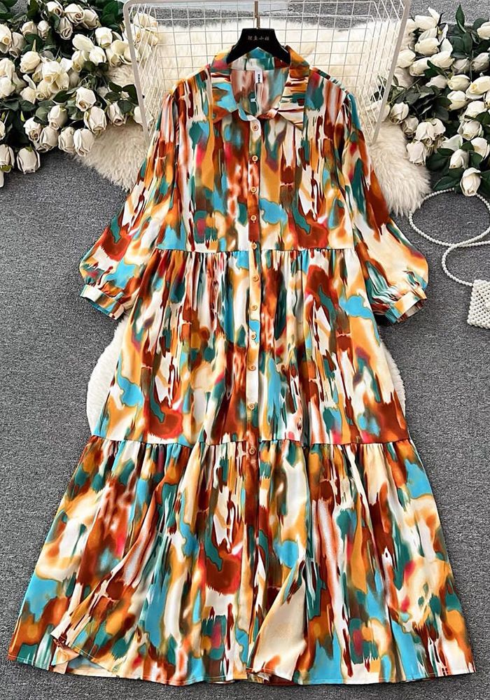 Robe chemise imprimée pour femmes