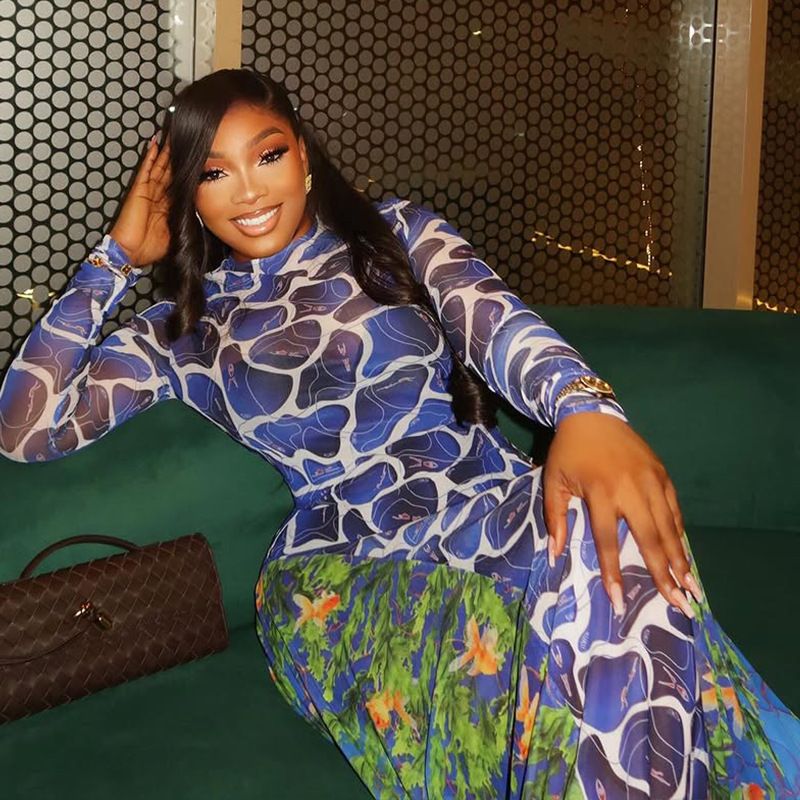Robe Bodycon de Carrière à Manches Longues et Col Montant Imprimée pour Femmes
