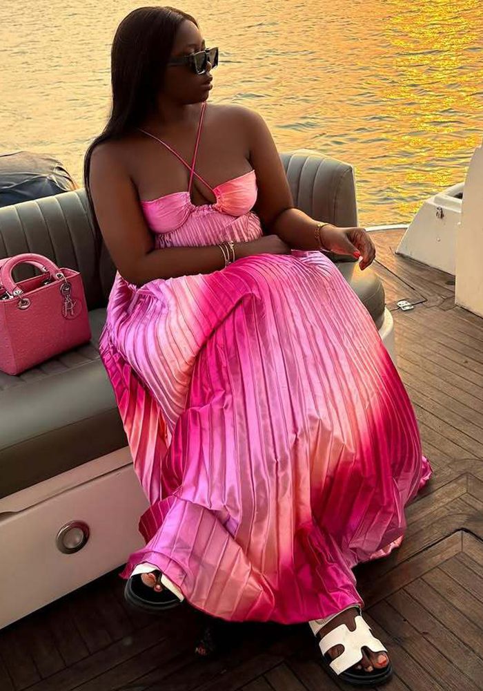 Robe Plissée Sans Manches en Dentelle pour Femmes au Printemps