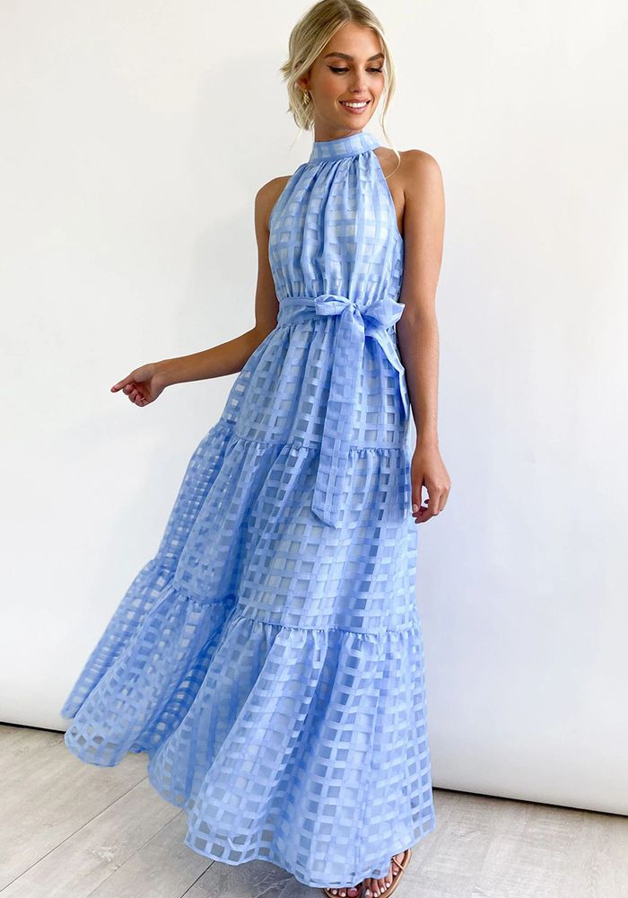 Robe de fête décontractée à col halter unie mode printemps été pour femmes