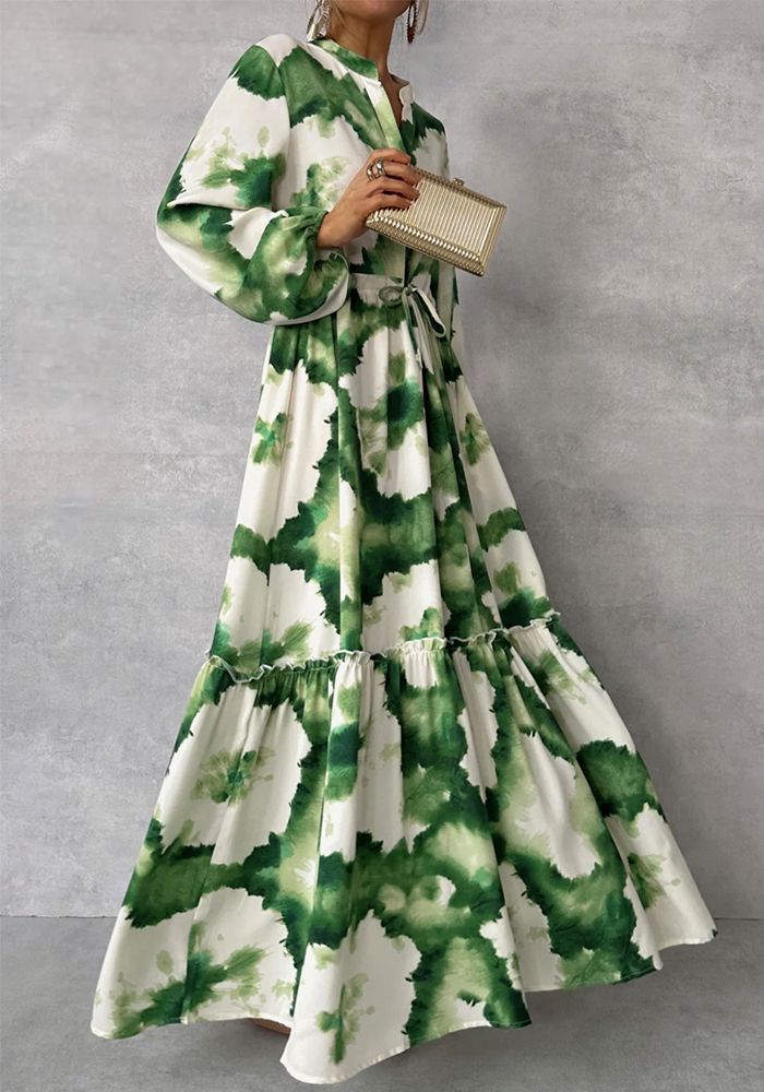 Robe imprimée à manches longues pour femmes