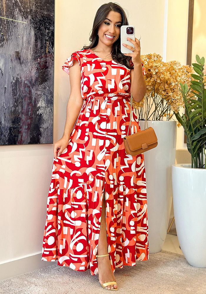Robe Boutonnée Fendue Décontractée Femme