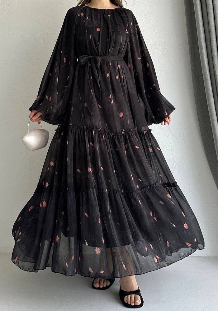 Robe Maxi Bohémienne Imprimée pour Femmes Automne