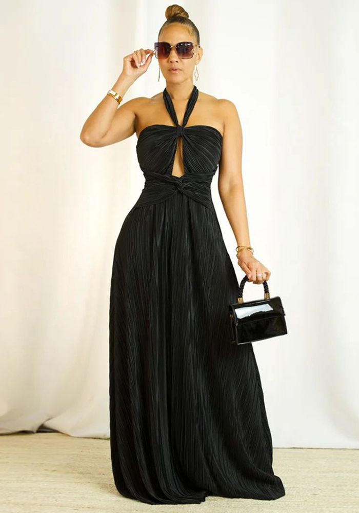 Robe à volants plissée multi-portée pour femmes