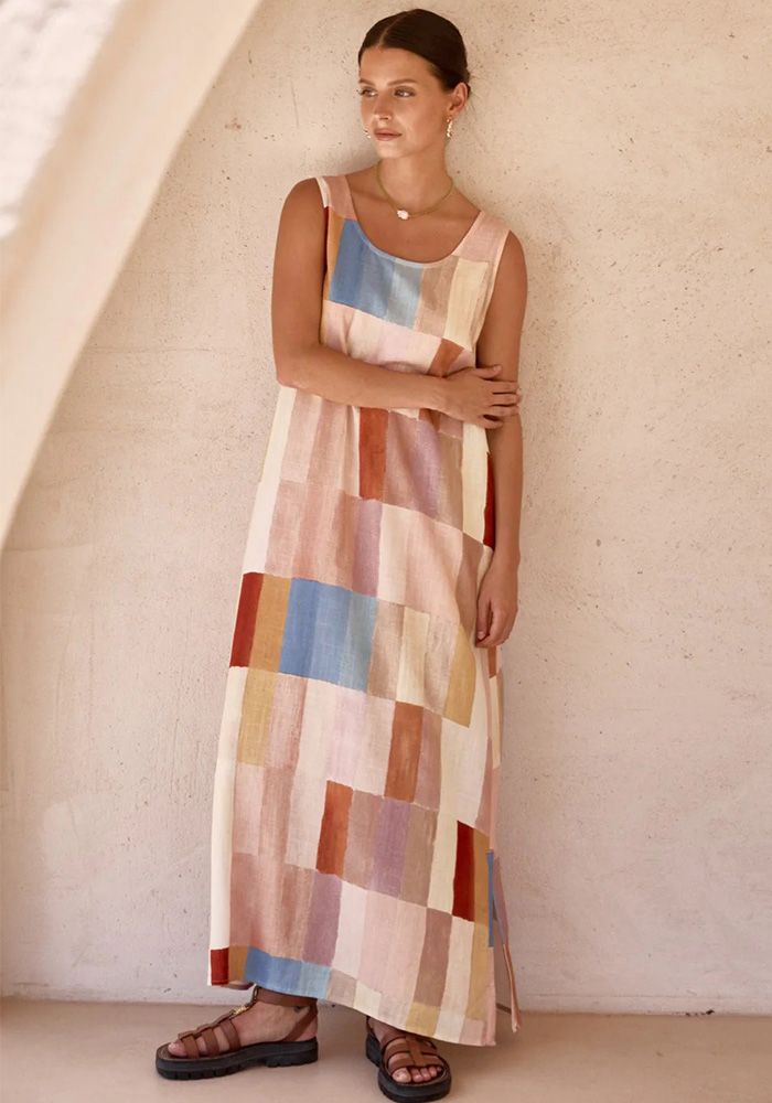 Robe Décontractée Femme à Bretelles avec Fente pour les Vacances
