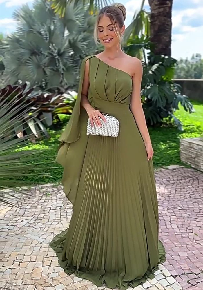 Robe Maxi Élégante Plissée à Épaules Dégagées pour Femmes en Été