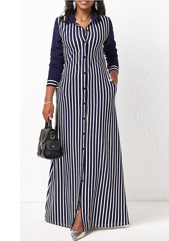 Chemise décontractée pour femmes Vêtements d'extérieur Chemise à rayures à manches longues pour femmes