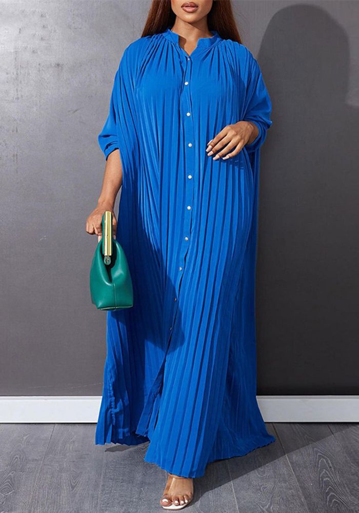 Robe Plissée Décontractée Ample pour Femmes Grande Taille d'Été