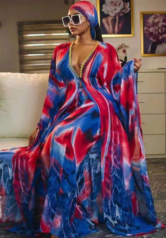 Robe Longue Imprimée Africaines Grande Taille pour Femmes