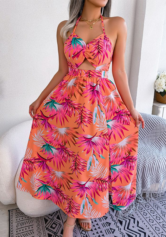Robe Maxi de Plage Sans Manches Creuse pour Femmes