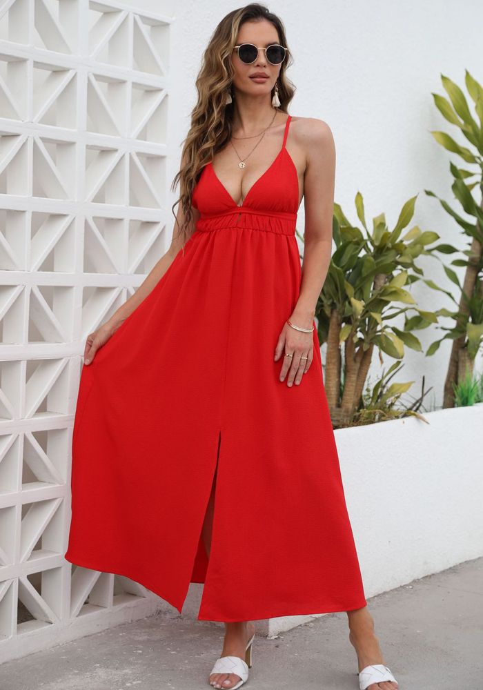 Robe d'été pour femmes à bretelles moyennes, style décontracté pour les vacances, robe de plage