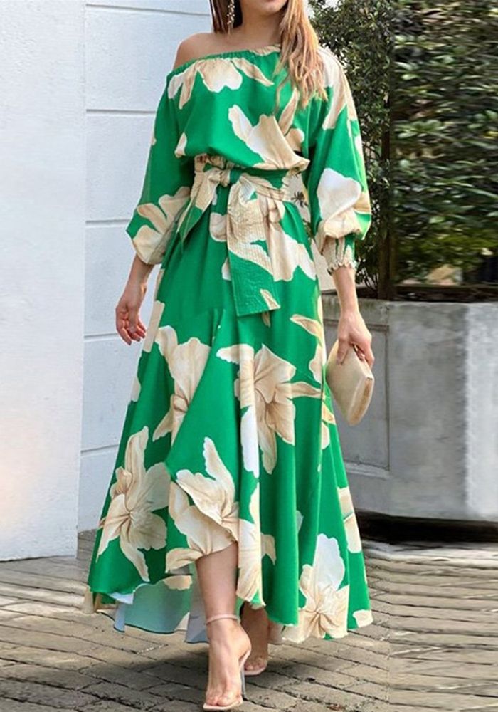 Robe élégante chic de carrière à manches ballon pour femmes automne hiver