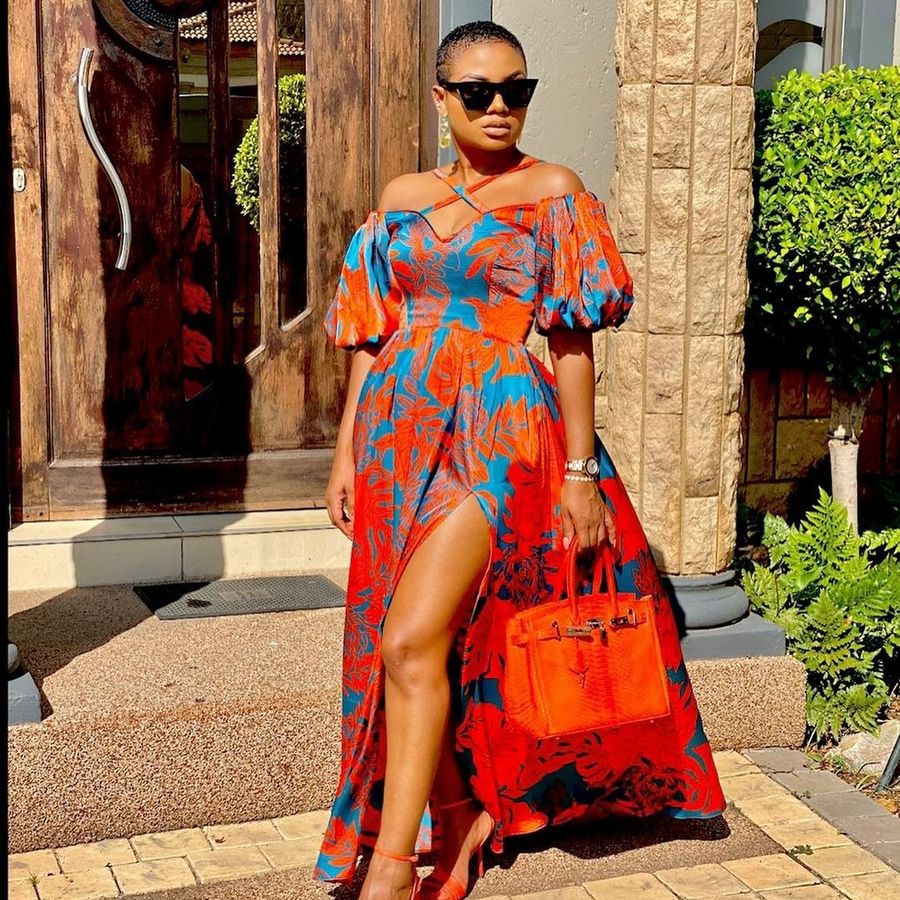 Robe Maxi Imprimée à Bretelles Halter Sans Épaules avec Fente Printemps/Été pour Femmes