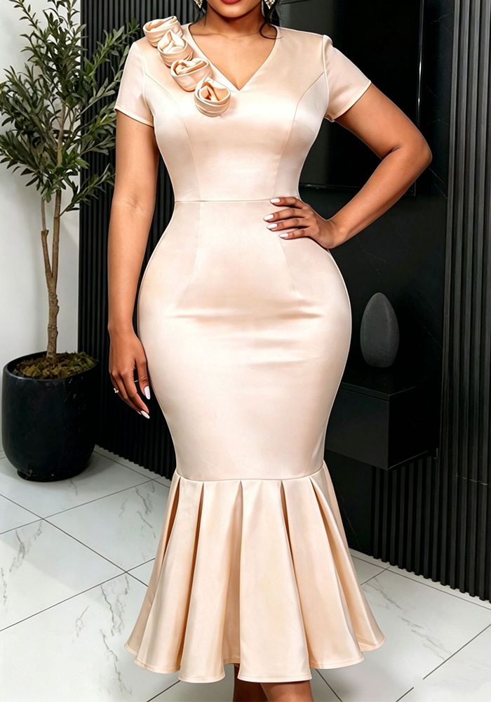 Robe de soirée élégante pour femmes à décolleté en V