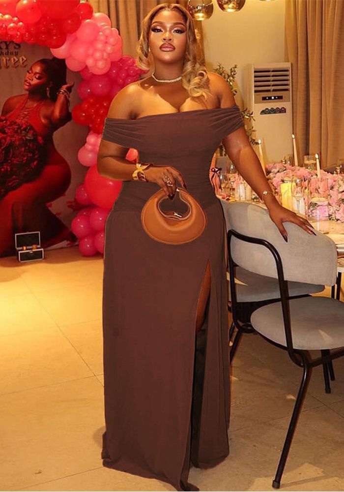 Robe Maxi Chic Femme à Dos Nu Froncée