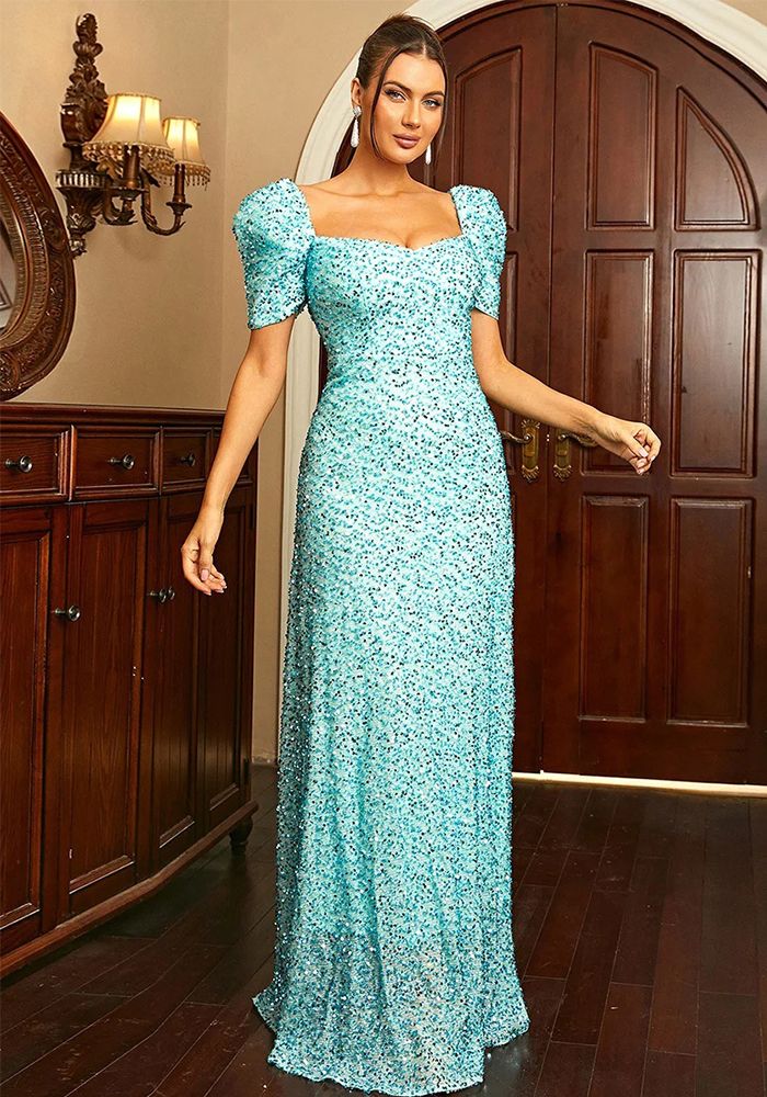Robe à Paillettes Noire pour Femme