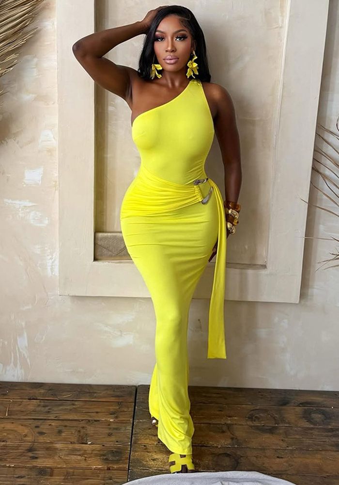 Robe Bodycon à Épaule Dénudée pour Femmes