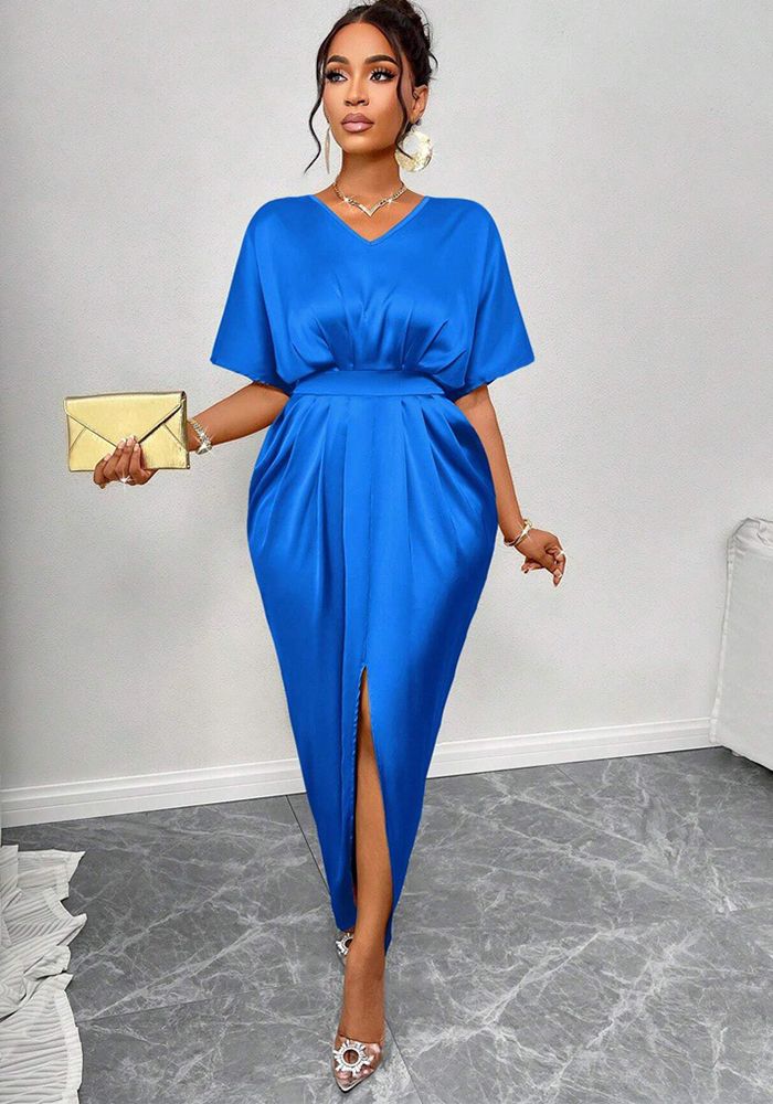 Robe Maxi Satinée de Soirée Automne pour Femmes