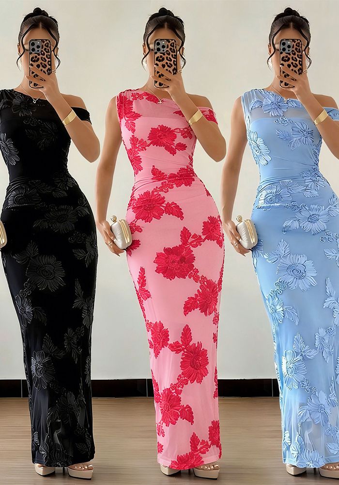 Robe Bodycon Chic Femme en Maille avec Épaule Dénudée