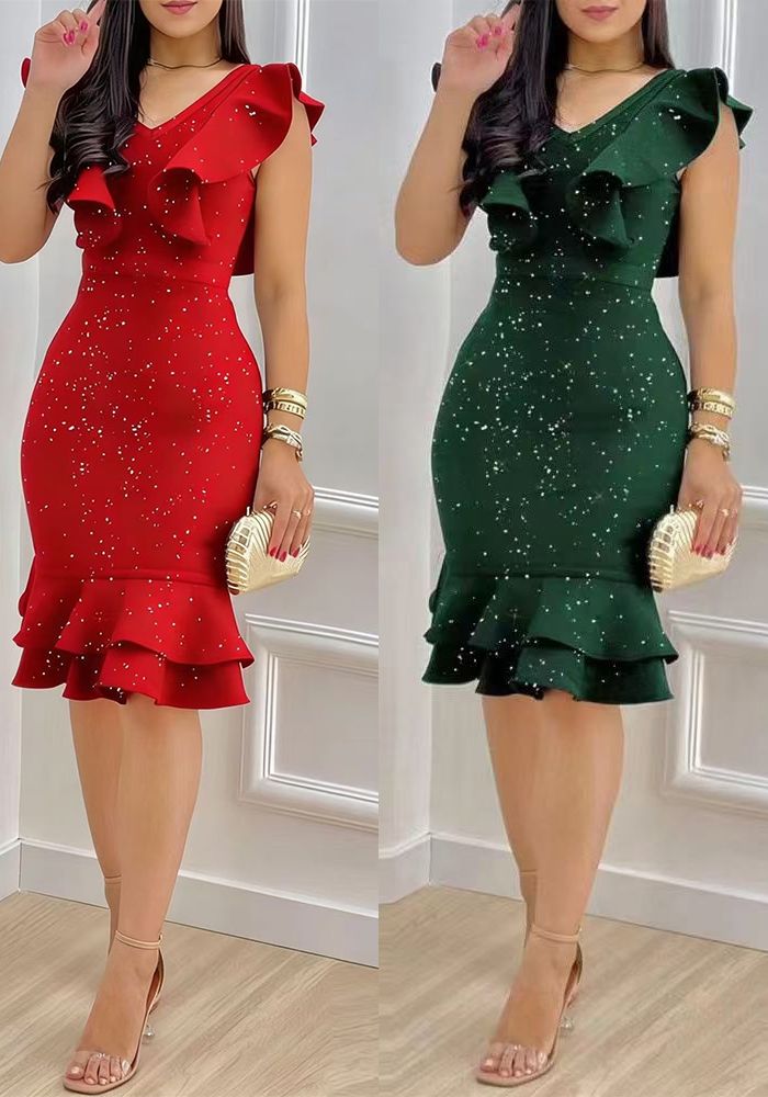 Robe Ruffle Élégante pour Femmes
